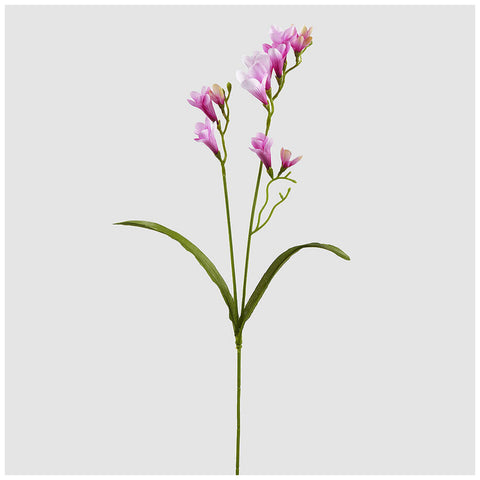 EDG Enzo de Gasperi Ramo fiore Fresia fucsia artificiale con foglie H65 cm - Angelica Home Stabia