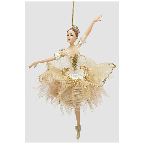 EDG Ballerina con abito tulle oro decorazione natalizia H17 cm 3 varianti (1unità)