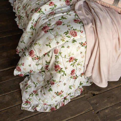 L'Atelier 17 Floral Queen Size Quilt + 2 Pillowcases "Rosy" 220x260 cm