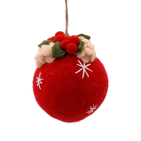 Boule de Noël en tissu Vetur D16 cm 2 variantes (1 unité)