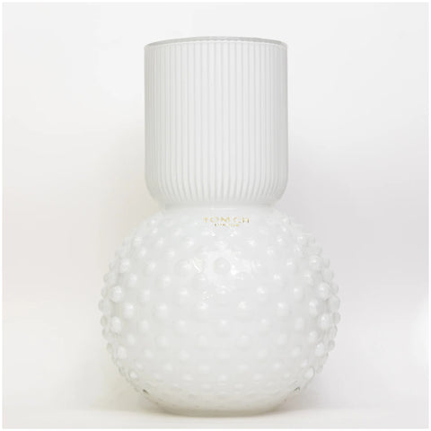 TOMCH London Vaso "Clair Microbolle" artigianale in vetro soffiato H30 cm 11 varianti(1 unità) - Angelica Home Stabia