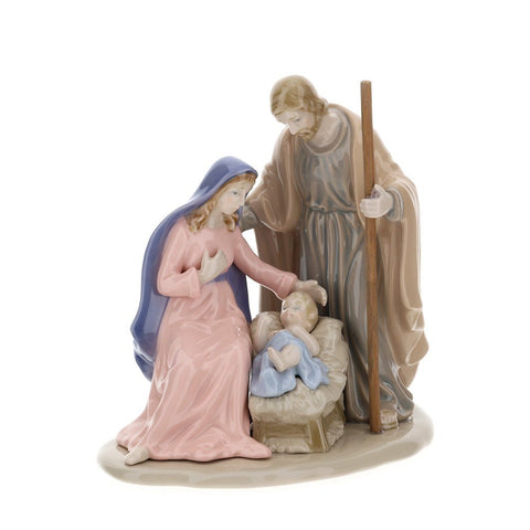 HERVIT Décoration de Noël Nativité Sainte Famille H14 cm