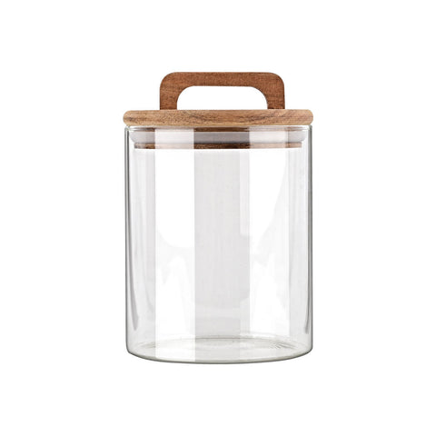 Estia Home Barattolo in vetro con tappo ermetico in legno "Allure" D10xH14.8 cm