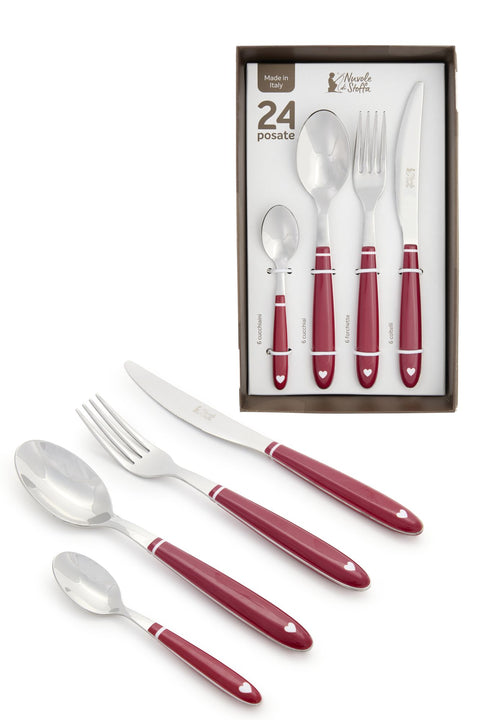 Nuvole di Stoffa Set of 24 "DEMETRA" Christmas Cutlery for 6 People
