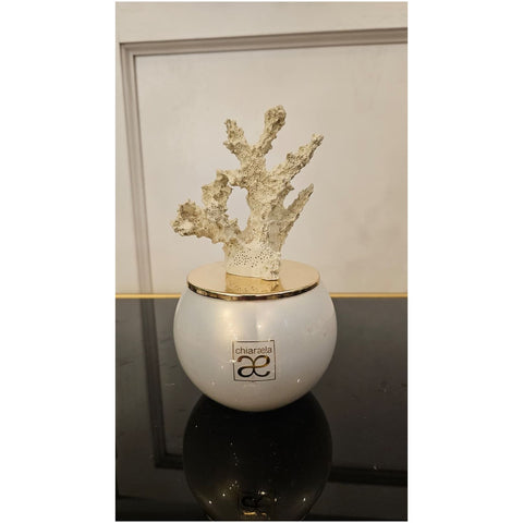 Chiaraela Candela sfera piccola Corallo avorio D10xH15.5 cm