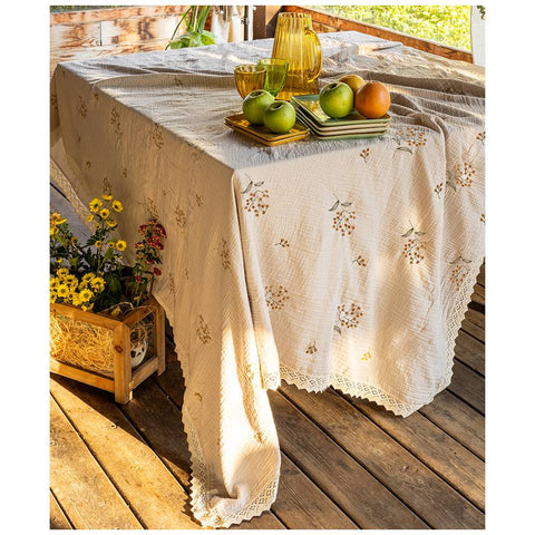 L'Atelier 17 Tovaglia in cotone con ricami "Minuetto" 155x270 cm 3 varianti(1pz)
