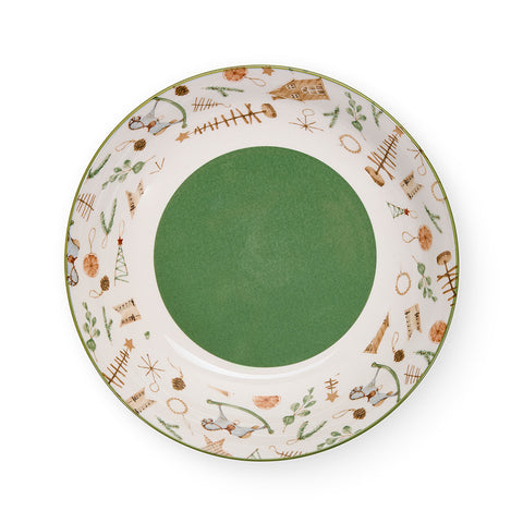 Service de table de Noël Nuages ​​en tissu 6 couverts en porcelaine "Ricordi"