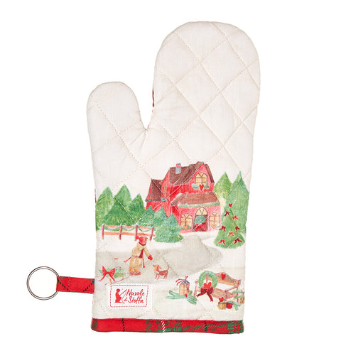 Nuvole di Stoffa Oven glove "Christmas card" 19x32 cm 2 variants (1pc)