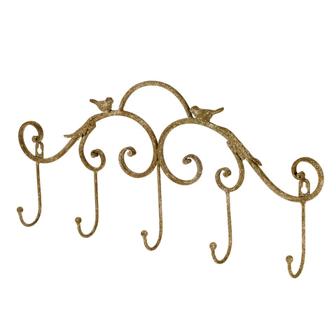 Cloth Clouds Hanger 5 hooks in antique metal 51.5x5.5x25 cm