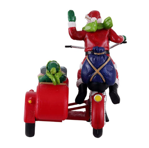 LEMAX Babbo Natale con elfo "Santa Express" in plastica H7.7 x 8.8 x 6.7 cm