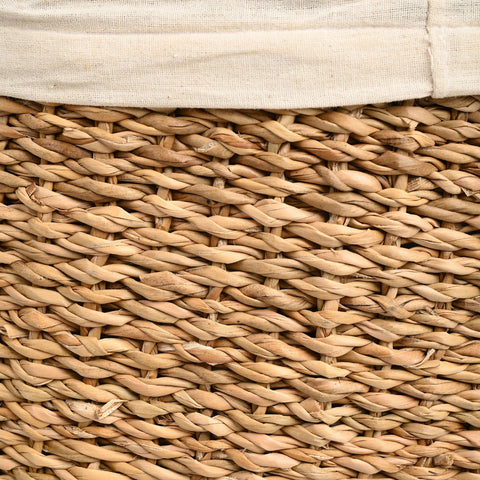 Estia Home Cestino Porta Biancheria in vimini con coperchio "Nerina" D45xH55 cm