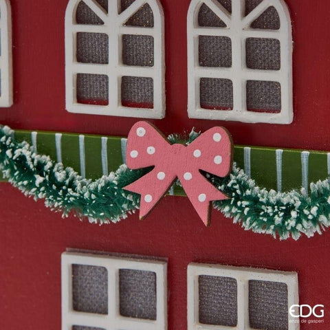 EDG casetta decoro natalizio con LED in legno 33x12xH33 cm