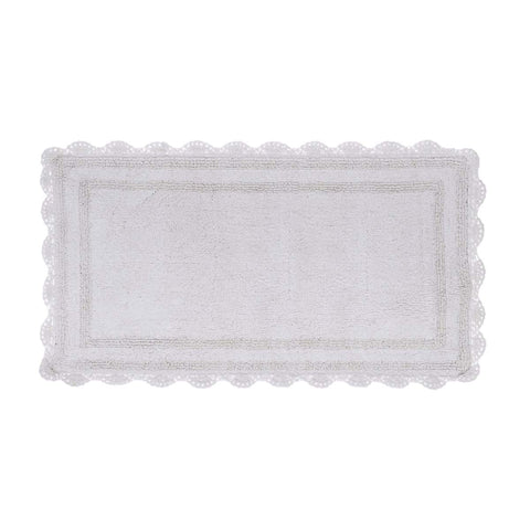 Blanc Mariclò Tappeto bagno in cotone bianco con crochet "Bagno Chiaro" 60x130 cm - Angelica Home Stabia