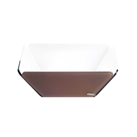 Vesta Cestino portapane in Cristallo acrilico marrone satinato "Like Water" 21x21xH7,5 cm