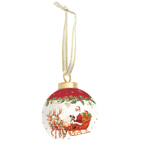Easy Life Sfera di natale in ceramica "Christmas Heritage" D7 cm 4 varianti(1 unità)