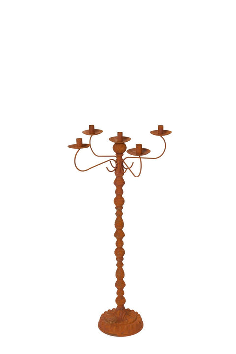 Nuvole di Stoffa Candelabro a 5 fiamme in acciaio corten rosso D49 H90 cm