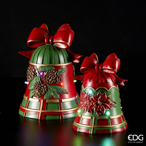 EDG Illuminated mini LED Christmas bell in polyresin D25xH33 cm