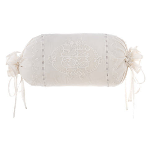 Blanc Mariclò Cuscino arredo Caramella in cotone bianco "Soffio Collection" 30x50 cm