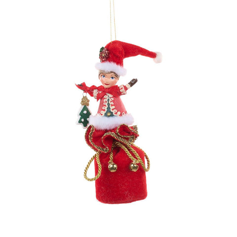 GOODWILL Décoration de sapin de Noël en résine et tissu 18.5 cm 2 variantes (1 unité)