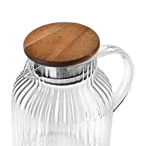 Estia Home Brocca in vetro con coperchio in legno "Allure" 1300 ml