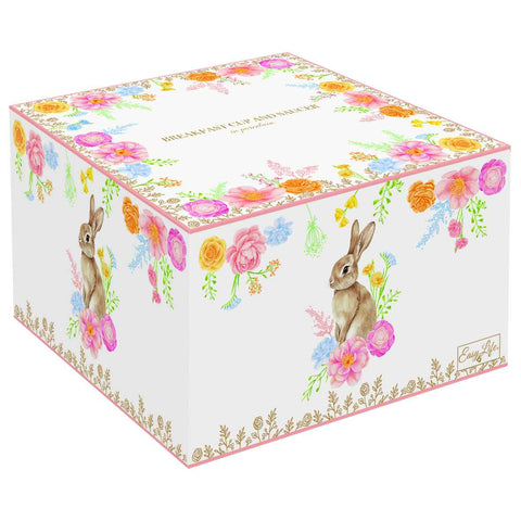 Easy Life Tazza da tè di pasqua in porcellana con piattino "Tres Jolie" 200 ml