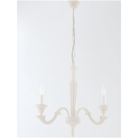 Lustre Brulamp 3 lumières en bois rayé, Shabby Chic 2 variantes (1 unité)