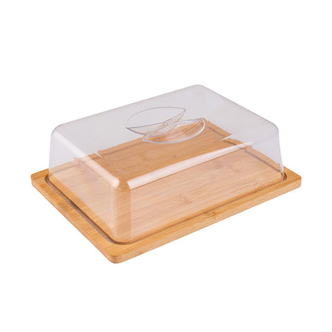Estia Home Tagliere in bambù con coperchio in plastica 24x18xH7,5 cm