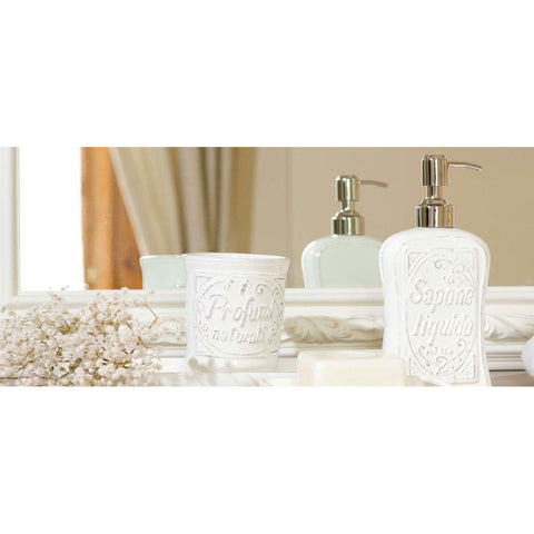 VIRGINIA CASA Distributeur distributeur de savon liquide en céramique blanche SALLE DE BAIN h15 cm