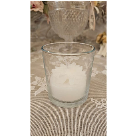 Cereria Parma Bicchiere con Candela Margherita D7.5xH8 cm 3 varianti(1 unità)