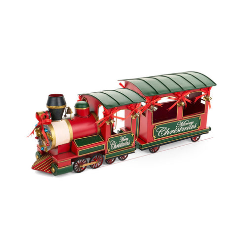 Nuvole di Stoffa Trenino natalizio set locomotiva + vagone componibile metallo rosso