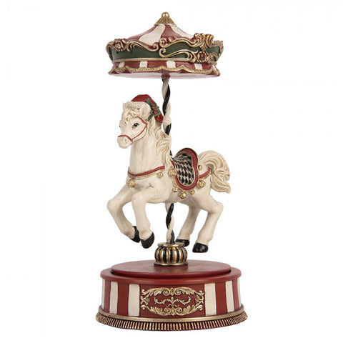 CLAYRE & EEF Addobbo natalizio Carillon con musica Carosello D12 H24 cm