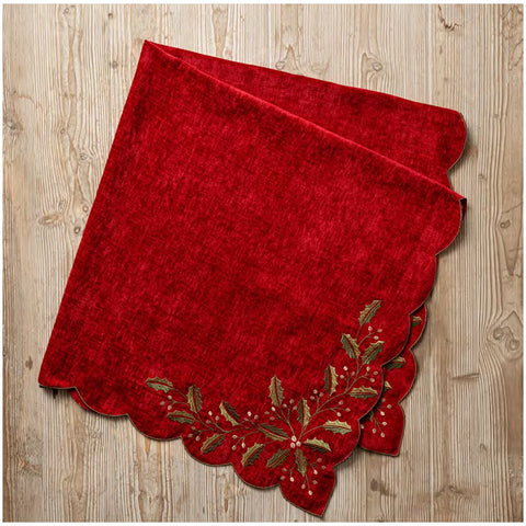 Fiori di Lena Centrotavola quadrato di Natale rosso 110x110 cm 2 varianti(1 unità)