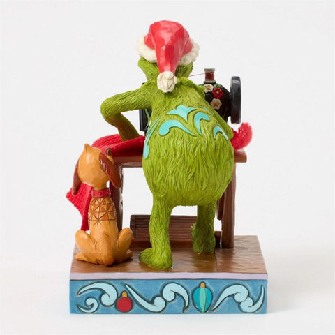 Enesco Grinch Coudre Costume de Père Noël 11x12,5xH16 cm