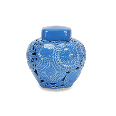 Henriette Potiche in perforated ceramic sugar paper "Kyoto" D18xH20 cm