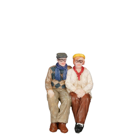 Luville Personaggio Nonno e nipote in resina 3x2xh6 cm