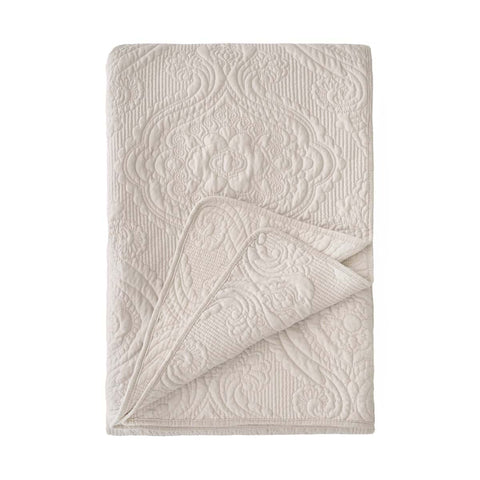 Blanc Mariclò Trapunta singola primaverile beige in misto cotone "Ricamo di Cotone" 180x260 cm - Angelica Home Stabia