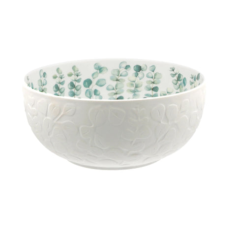 La Porcellana Bianca Insalatiera con decoro in rilievo "Sempreverde" D23xH10 cm
