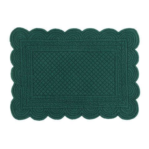 Blanc Mariclò Set 2 tovagliette americane in cotone verde "Carmen" 35x50 cm