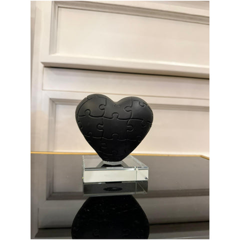 Chiaraela Cuore puzzle piccolo base in vetro 10x9.5 cm 5 varianti(1 unità)