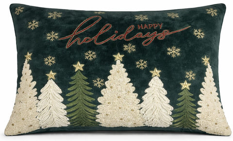 Clodette Cuscino di natale in velluto con ricamo "Chalet" 50x35 cm 2 varianti(1 unità)