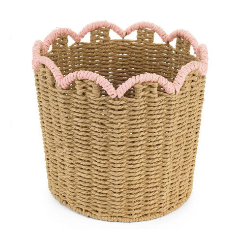 Nuvole di Stoffa Panier rond en rotin "Sweet Bear" 2 variantes (1 unité)