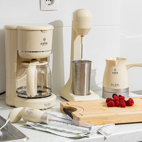 Estia Home Miscelatore elettrico in acciaio avorio "Ivoris" 100W con misurino 500ml