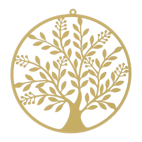 Hervit Decoro Natale albero della vita in metallo oro 12 cm