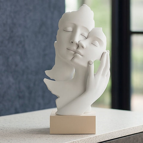 Bongelli Preziosi Statuina Face coppia bianco/nocciola, Made in Italy H17 cm