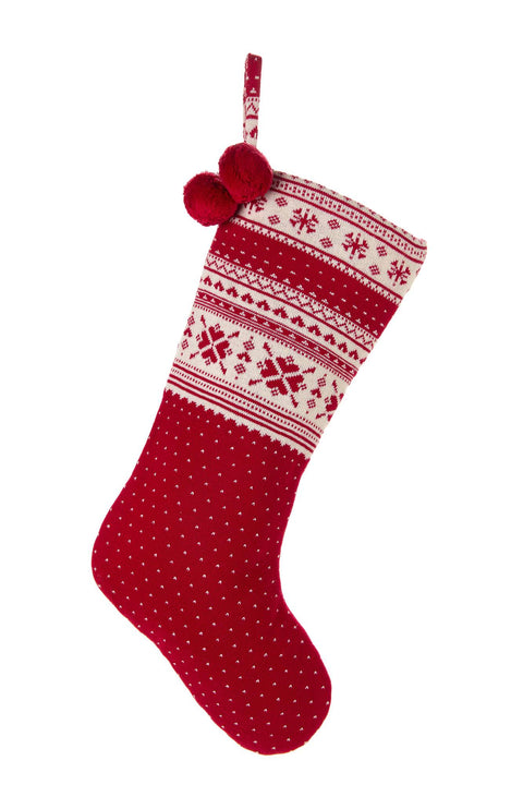 Chaussette de l'Épiphanie en tissu « Histoire de Noël » 25 x 48 cm, 2 variantes (1 unité)