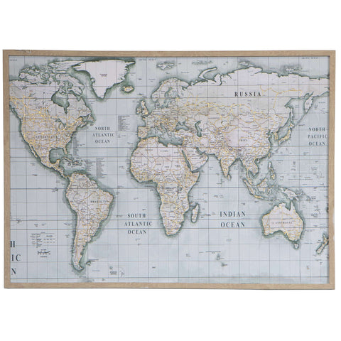 Eurolamp Quadro su tela Mappa del Mondo 70x3x50 cm