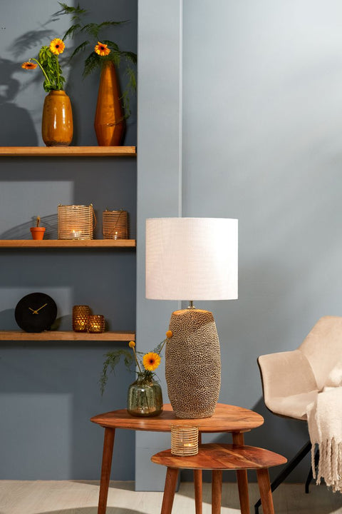 Light & Living Lampe en céramique gris/marron "Kyara" D30.5xH51.5 cm