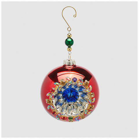EDG - Enzo De Gasperi Red glass sphere with jewels D12 cm