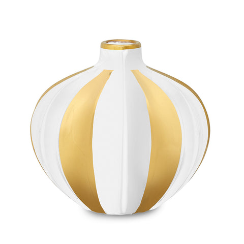 Fade White/Gold Ceramic Vase "Mira" 20xH19 cm