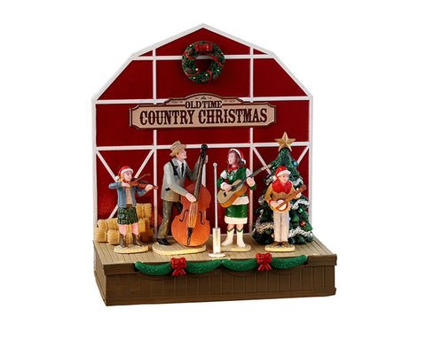 LEMAX Scena luci led "A Country Christmas" in resina H17.5x15x9.6 cm